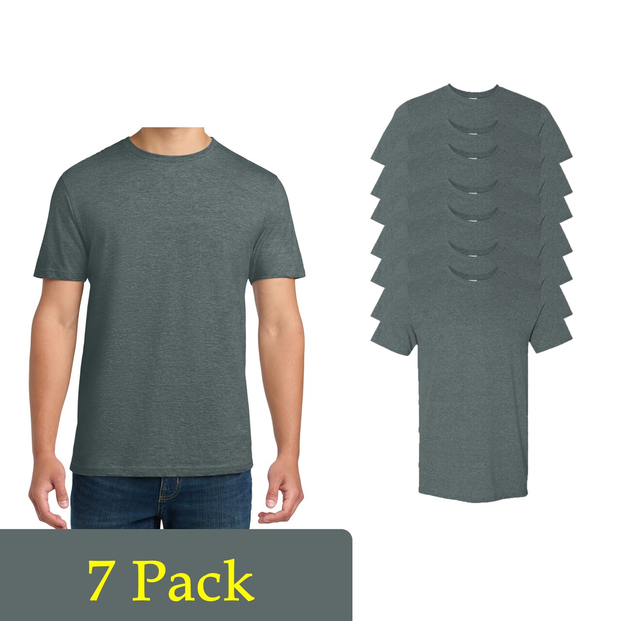 Gildan Unisex Blank Dark Heather T-Shirts for DIY Projects, Softstyle Shirt Multi Pack Tee
